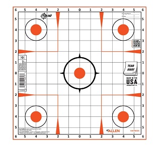 Allen EZ Aim Paper Shooting Targets, Sight-In Grid, Peel Away Target Pad, 12