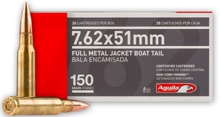 Aguila 308win (7.62x51) 150gr FMJBT