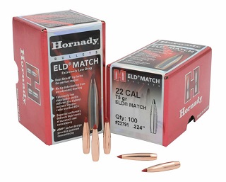 Hornady 22Cal .224 75gr ELD-Match