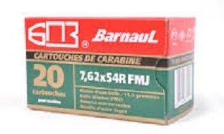 Barnaul 7.62x54R FMJ 174gr ** CAISSE ** (NON-CORROSIVE) 