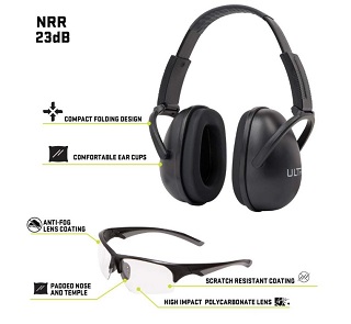 Allen ULTRX Blocker Ear & Eye Protection Combo, Black