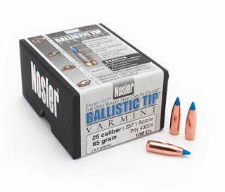 Nosler - .257 DIA cal 25 85gr Spitzer Ballistic Tip