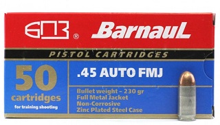 Barnaul 45Auto 230gr FMJ