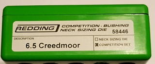 Redding Competition Bushing Neck Sizing Die 6.5Creedmoor Competition Set