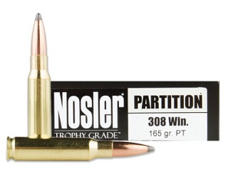 Nosler Custom Trophy Grade 308win 165gr Partition