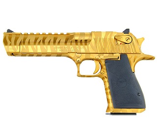 Magnum Research Desert Eagle Titanium Gold Tiger Stripes 50AE