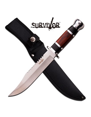 Survivor Fixed Blade Knife (Black Brown)