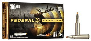 Federal Premium 308win 180gr Trophy Bonded Tip