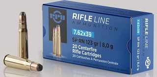 PPU Rifle Ammo 7.62x39 123gr PSP