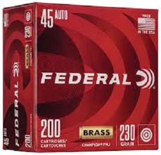 Federal 45 ACP, 230Gr FMJ ( 200 PACK )